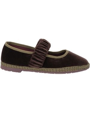 Flabelus Ballet Flats Textile Fibers - Brown