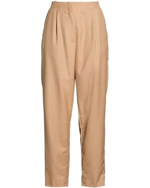 Erika Cavallini Semi Couture Trousers Virgin Wool - Natural