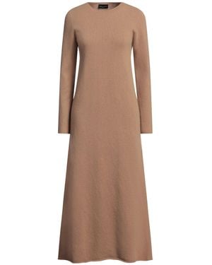 Roberto Collina Merino Wool-Cashmere Flared Knit Dress - Brown
