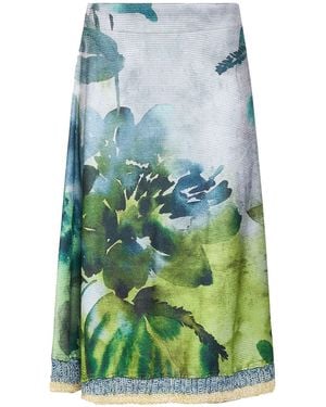 Aviu Midi Skirt Polyester - Blue