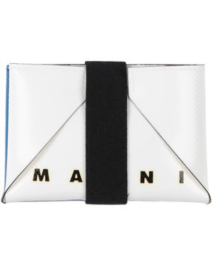 Marni Cardholder Polyester, Rubber - White