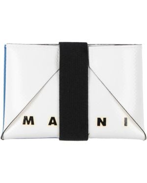 Marni Cardholder Polyester, Rubber - White