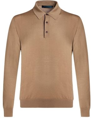 Kiton Diamante Polo Shirt Wool - Natural
