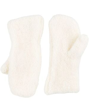 Lanvin Ivory Gloves Wool, Polyamide, Elastane - White