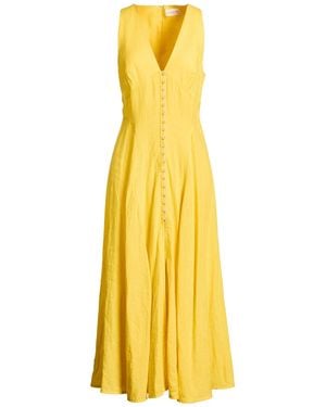 Three Graces London Maxi Dress Linen - Yellow