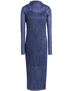 HUGO Midi Dress Polyester, Metallic Fibre - Blue