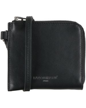 Maison Kitsuné Crossbody Wallet Leather - Black