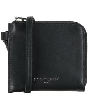 Maison Kitsuné Portemonnaie mit Tragriemen - Schwarz
