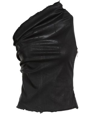 Rick Owens Top Cotton, Elastomultiester, Rubber - Black
