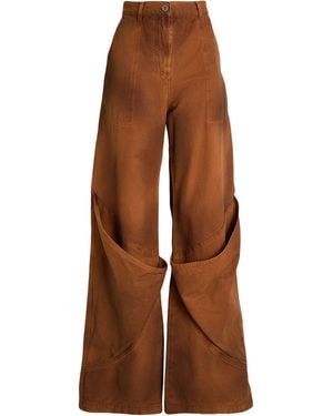 The Attico Pants Cotton - Brown