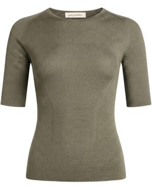 Gentry Portofino Military Sweater Virgin Wool, Cashmere - Green