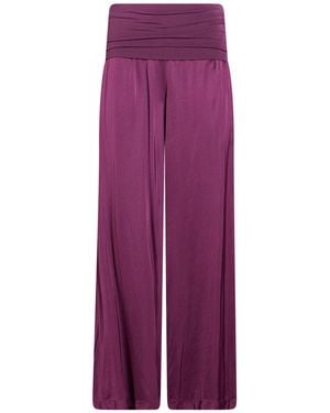 Manila Grace Plum Trousers Viscose - Purple