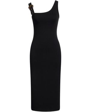 Versace Jeans Couture Midi Dress Viscose, Polyamide, Elastane - Black