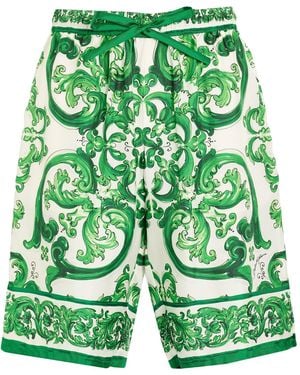 Dolce & Gabbana Shorts & Bermuda Shorts Silk - Green
