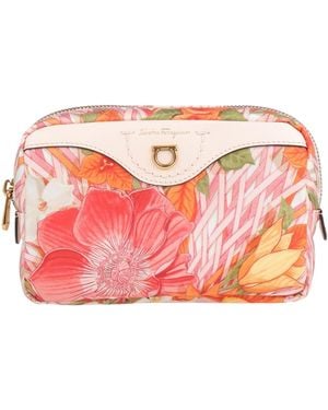 Ferragamo Blush Pouch Leather, Textile Fibers - Pink