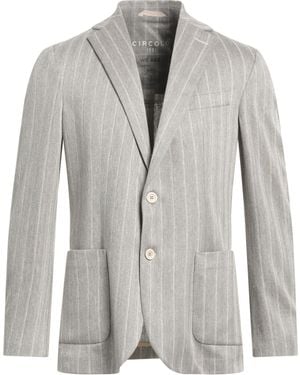 Circolo 1901 Linen-Cotton Striped Blazer - Gray
