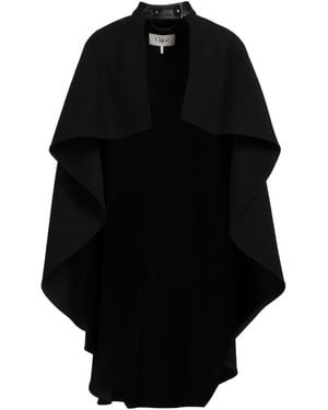 Chloé Cape Viscose, Cotton, Lambskin - Black