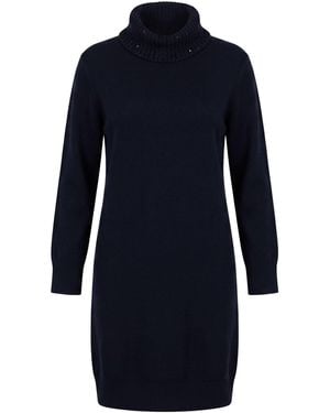 Fabiana Filippi Midnight Midi Dress Virgin Wool, Silk, Cashmere, Polyamide, Polyester - Blue