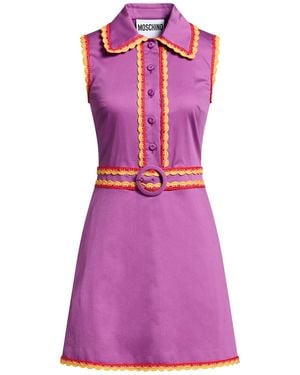 Moschino Mini Dress Cotton, Viscose, Elastane - Purple