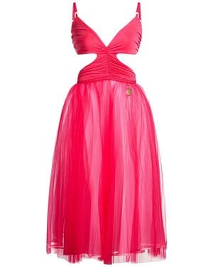 Elisabetta Franchi Midi Dress Cupro, Elastane - Pink