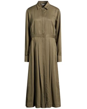Caliban Military Midi Dress Tencel - Green