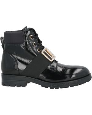 Love Moschino Ankle Boots Leather, Textile Fibers - Black