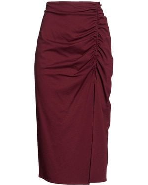 MEIMEIJ Burgundy Midi Skirt Viscose - Red