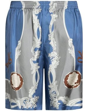 Versace Slate Shorts & Bermuda Shorts Silk - Blue