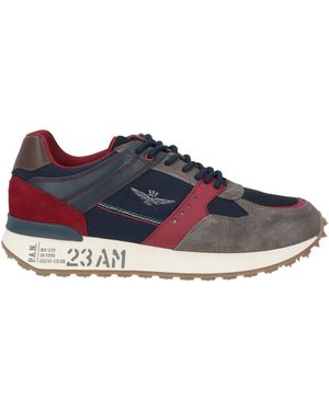 Aeronautica Militare Trainers Leather, Textile Fibres - Blue