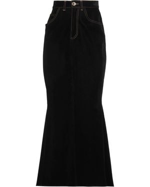 Nineminutes Maxi Skirt Cotton, Polyurethane, Viscose, Elastane - Black
