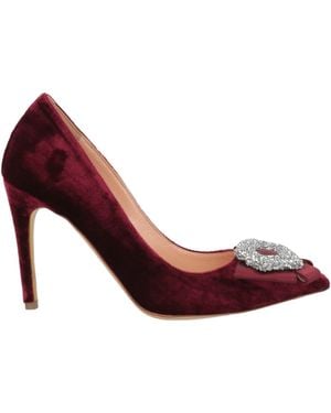 Rupert Sanderson Burgundy Pumps Textile Fibers - Red