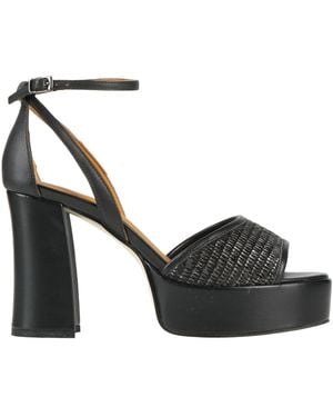 Apepazza Sandals Leather, Textile Fibres - Black