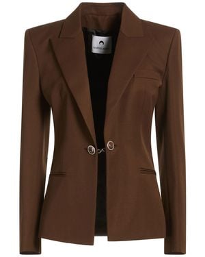 Marine Serre Blazer Virgin Wool - Brown