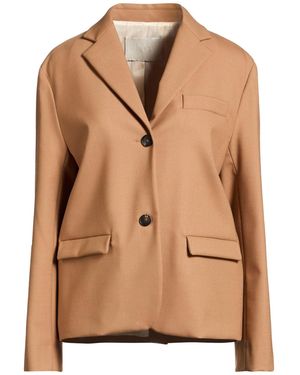 Tela Blazer Polyester, Virgin Wool, Elastane - Natural