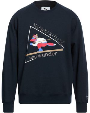 MAISON KITSUNÉ x AND WANDER Sweatshirt - Blue