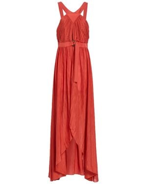 Alberta Ferretti Midi Dress Silk - Red