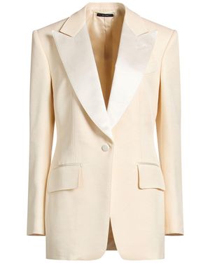 Tom Ford Cream Blazer Wool, Silk - Natural