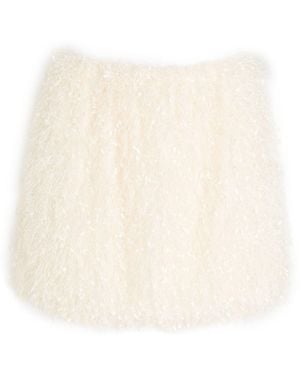 Carla G Ivory Mini Skirt Polyester - Natural