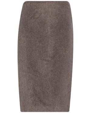 Kiltie Midi Skirt Alpaca Wool, Polyamide, Virgin Wool - Brown