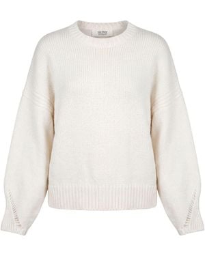 SOLOTRE Cream Sweater Merino Wool, Cashmere - White