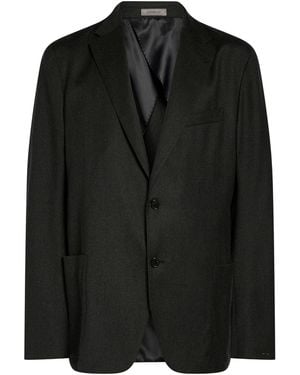 Corneliani Charcoal Blazer Virgin Wool - Black