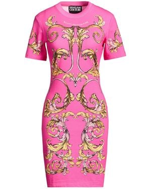 Versace Jeans Couture Fuchsia Mini Dress Cotton, Elastane - Pink