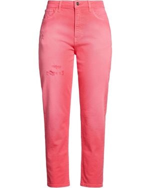 Blugirl Blumarine Coral Trousers Cotton, Elastane - Pink