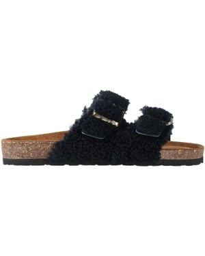 Post & Co Sandals Shearling - Black
