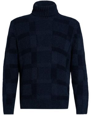 Barba Napoli Midnight Turtleneck Virgin Wool - Blue