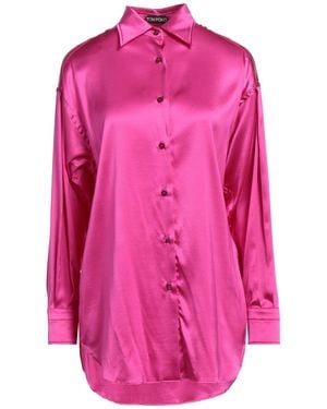 Tom Ford Long-Sleeve Satin Shirt - Pink