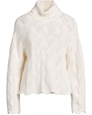Twinset Turtleneck Wool, Viscose, Polyamide, Cashmere - White