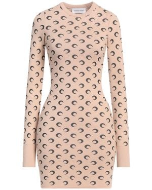 Marine Serre Mini Dress Merino Wool - Natural
