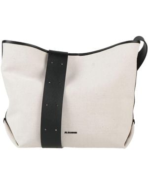 Jil Sander Cross-Body Bag Jute, Cotton, Cow Leather - White