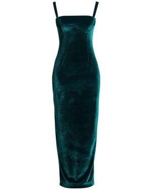 SILENCE LIMITED Dark Maxi Dress Polyester, Viscose, Elastane - Green